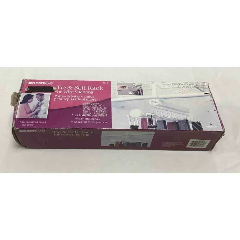 NEW Closetmaid Chrome Tie Belt Scarves Jewelry Rack Wall Mount  W/14 Hooks🤍